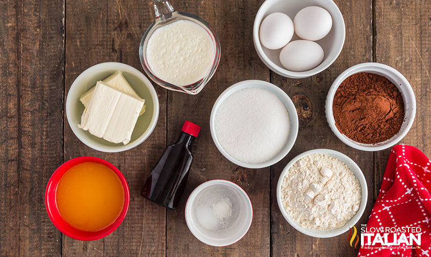 ingredients for chocolate brownie lasagna