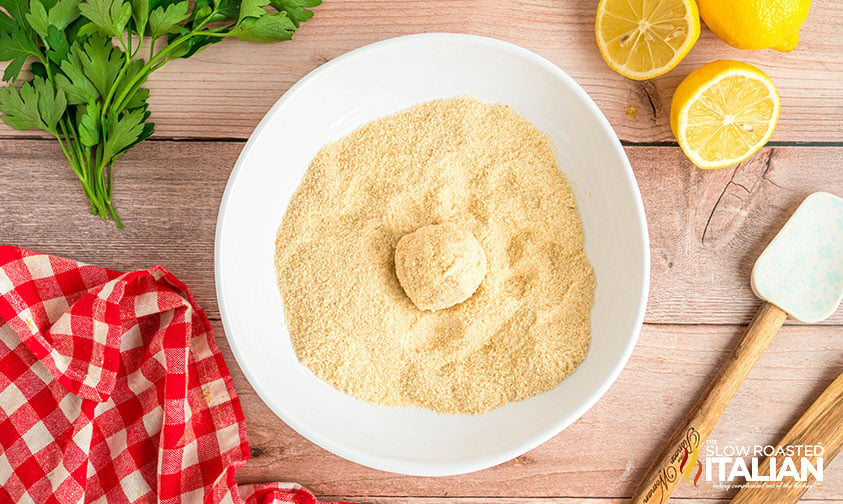 rolled crab bites in bread crumbs