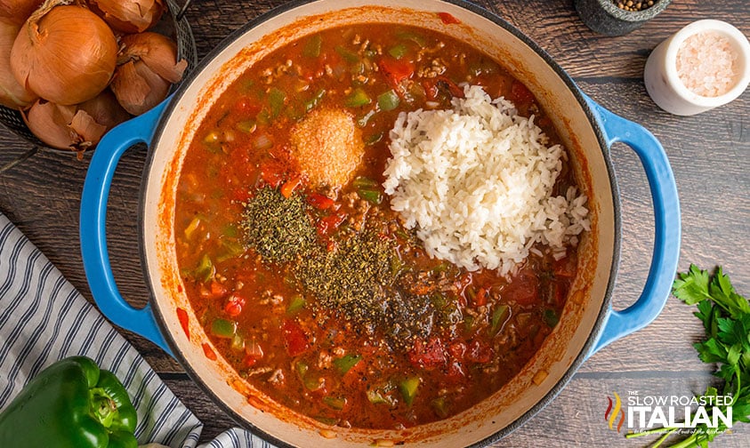 spices and rice added to culvers soup copycat