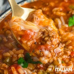 culvers stuffed pepper soup on a spoon