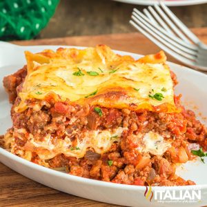 Olive Garden Lasagna Classico on a white plate