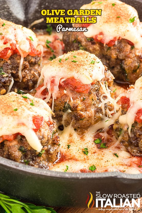 Titled Image: Olive Garden Meatballs Parmesan