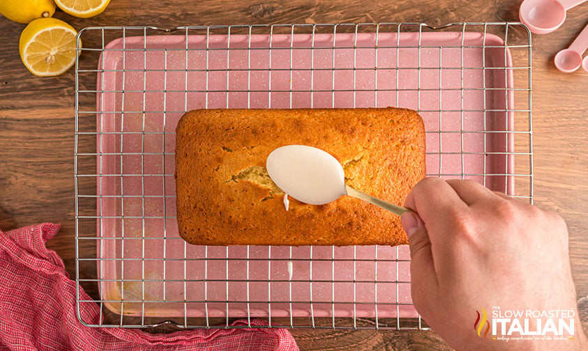 adding icing to starbucks lemon loaf