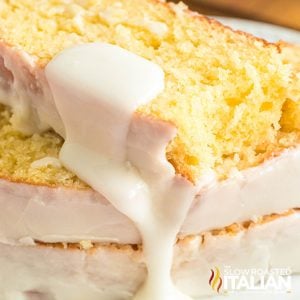 slice of starbucks lemon loaf on a plate