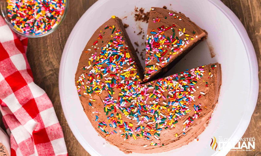 top view of easy air fryer cake