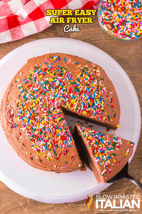 Titled Image: Super Easy Air Fryer Cake