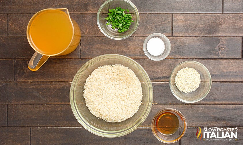 ingredients for sesame rice recipe