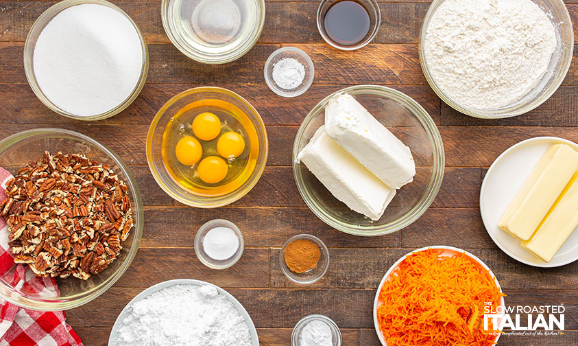 ingredients for old fashioned carrot cake recipe