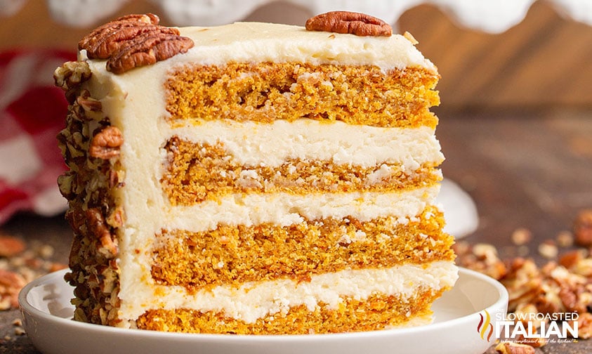 slice of old fashioned carrot cake