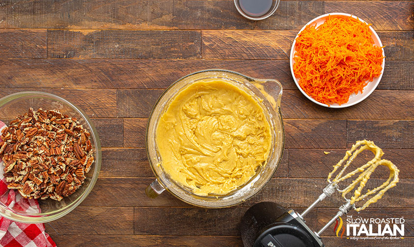 batter for old fashioned carrot cake recipe