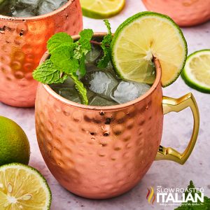 closeup of kentucky mule in a copper mug