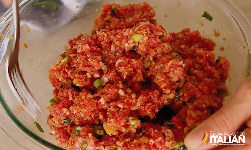 mixing ingredients for teriyaki meatballs