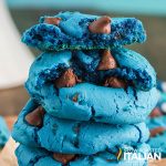 closeup of percy jackson blue cookies