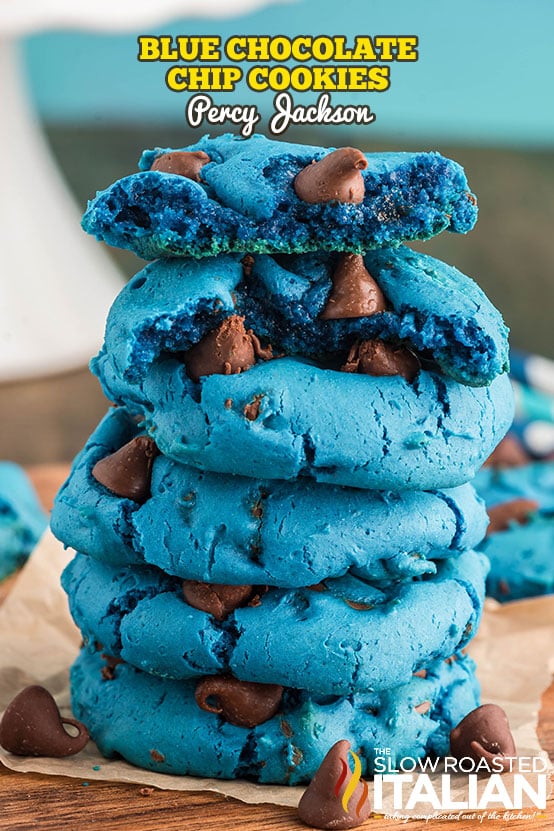 titled: Blue Chocolate Chip Cookies Percy Jackson