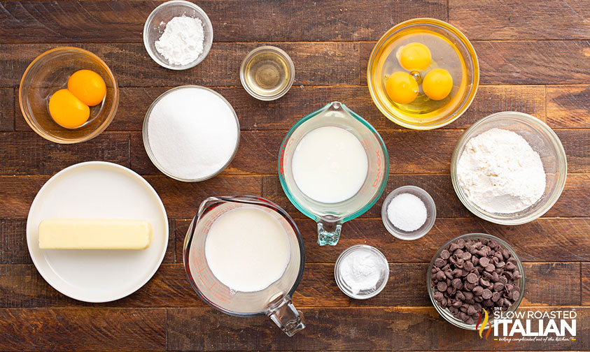 ingredients for boston cream cupcakes