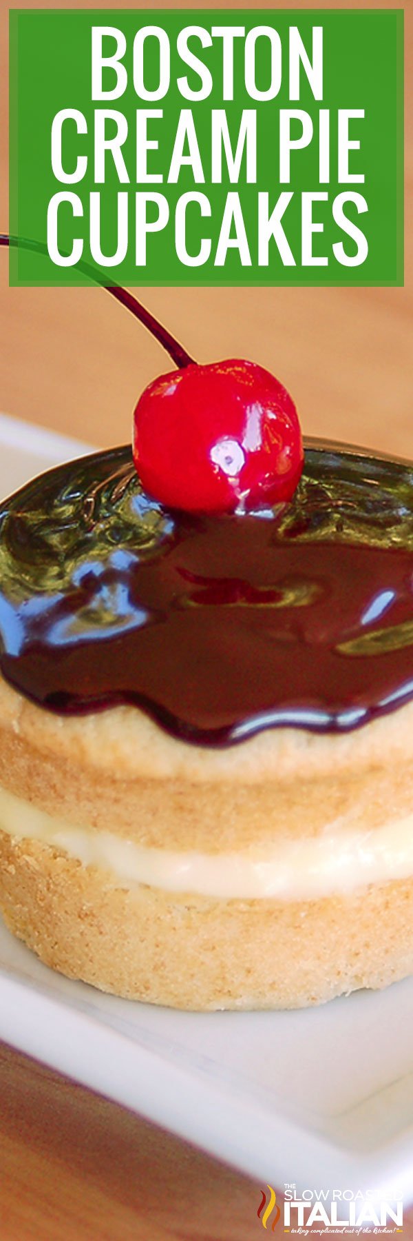 Boston Cream Pie Cupcakes - PIN