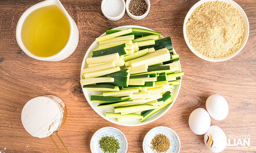 ingredients for fried zucchini sticks recipe