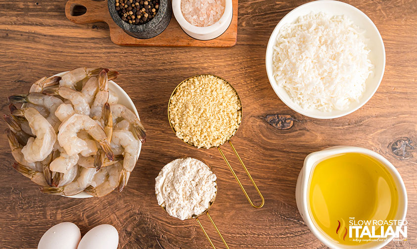 ingredients for fried coconut shrimp recipe