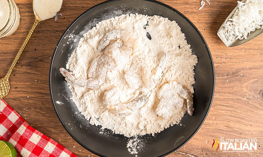 shrimp dredged in flour