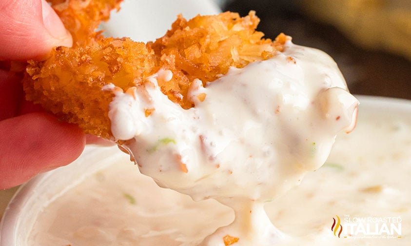 fried shrimp dipped in coconut shrimp sauce