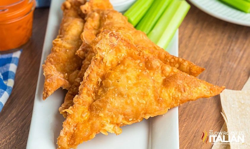 buffalo blasts on a tray with celery