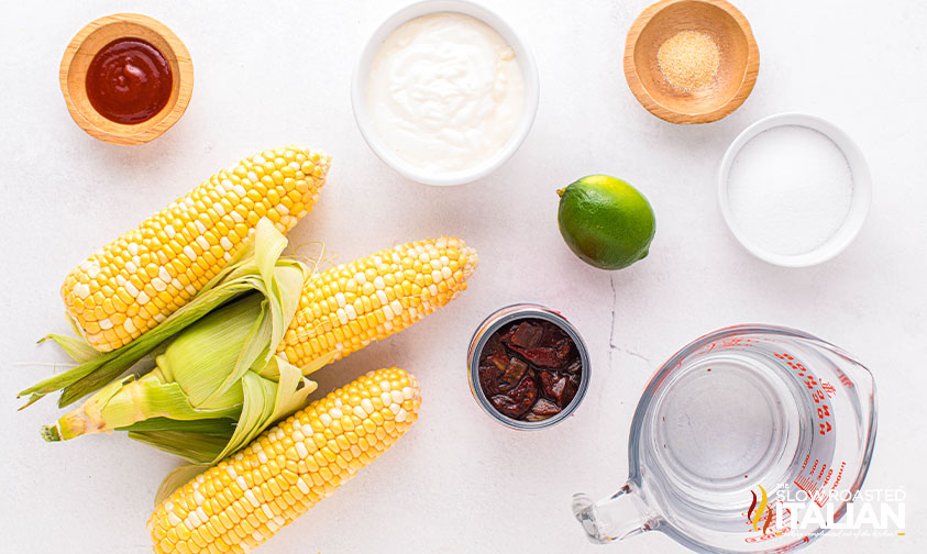 ingredients for elote mexican street corn