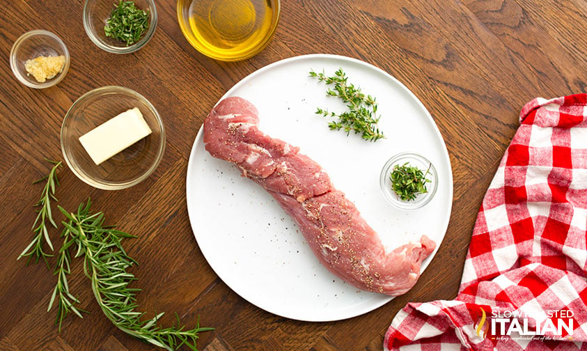 seasoning pork tenderloin with salt and pepper