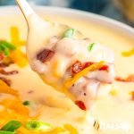 closeup of outback copycat baked potato soup