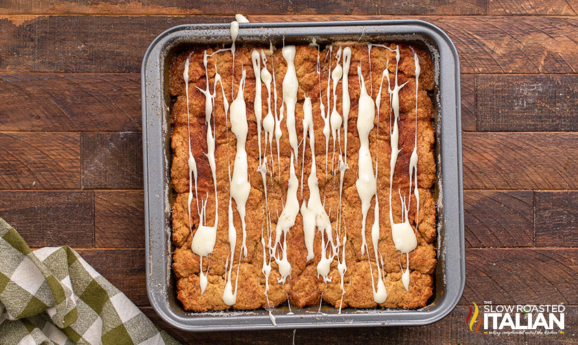 melted marshmallows and butter drizzled over s'mores cookie bars