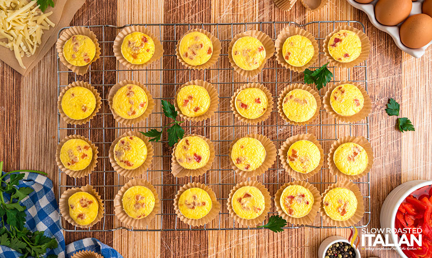 starbucks egg bites on a cooling rack