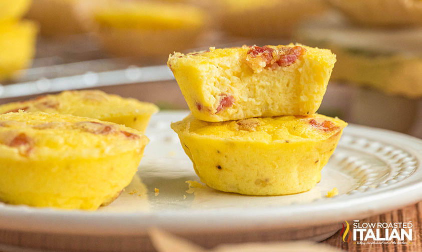 starbucks egg bites on a white plate