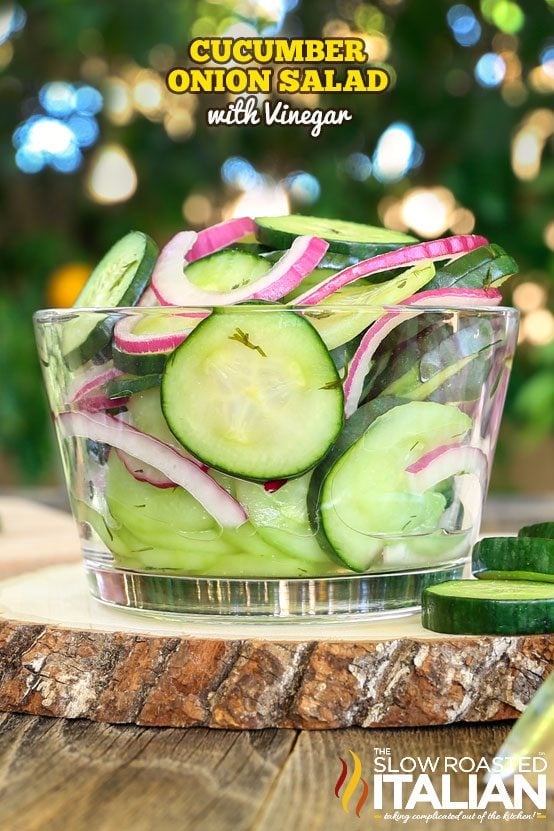 titled: Cucumber Onion Salad with Vinegar