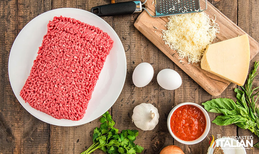 ingredients for low carb meatball recipe