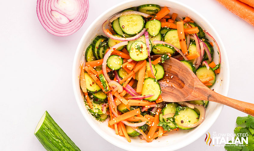 mixed asian cucumber and carrot salad