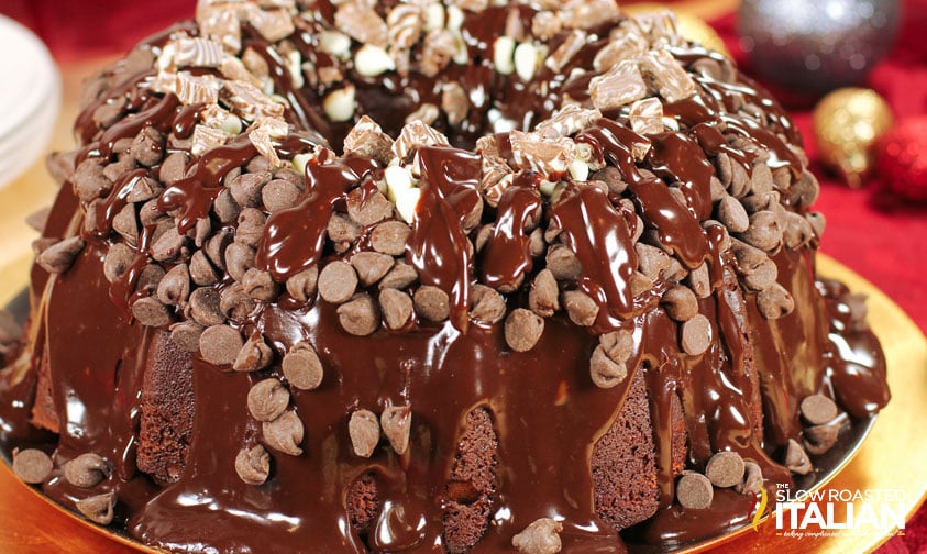 closeup of death by chocolate bundt cake recipe