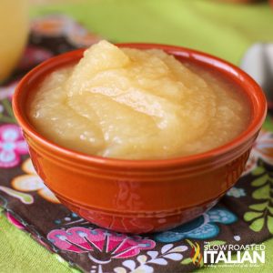 bowl of unsweetened apple sauce