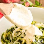 low carb alfredo sauce over zucchini noodles