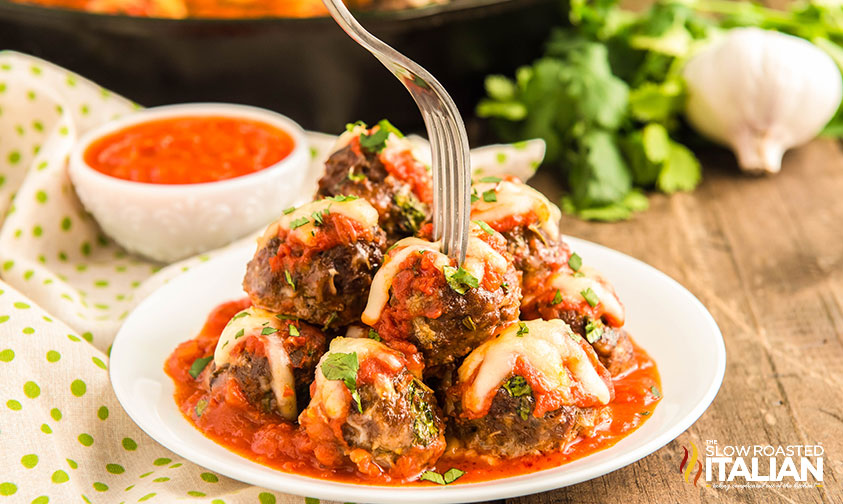 plate of meatball casserole