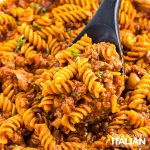 spoonful of enchilada pasta