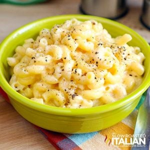 bowl of 3 ingredient mac and cheese
