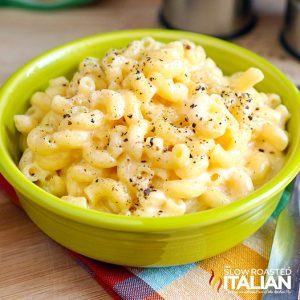 bowl of 3 ingredient mac and cheese