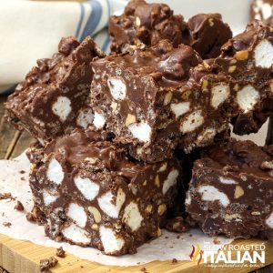 closeup of rocky road bars