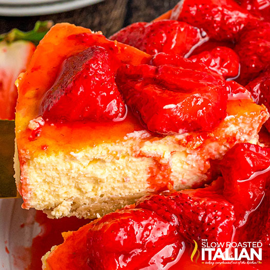 Copycat Olive Garden Cheesecake (with Strawberry Topping)-image