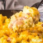 closeup of hamburger potato casserole