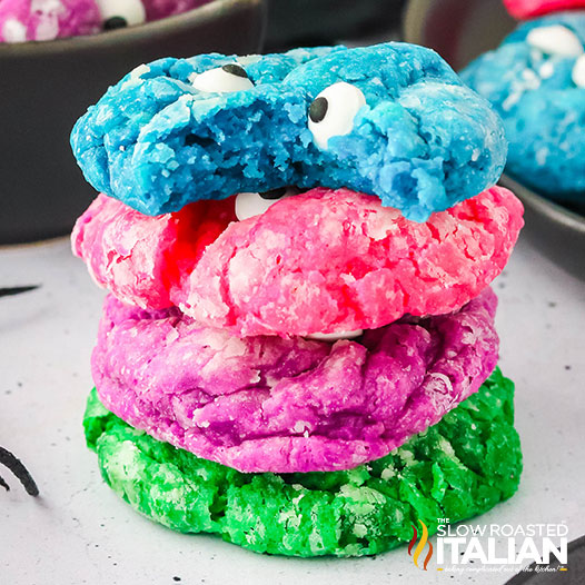 Soft Monster Cookies (Made with Cake Mix!)-image