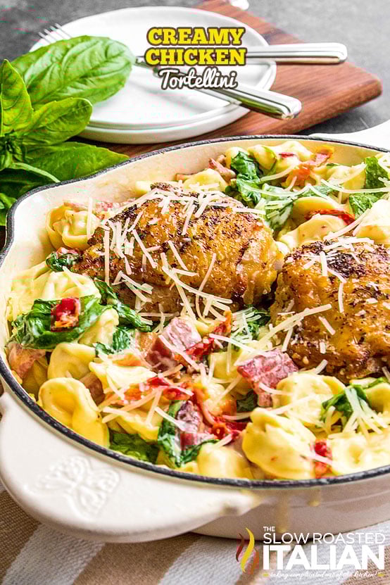 titled: Creamy Chicken Tortellini