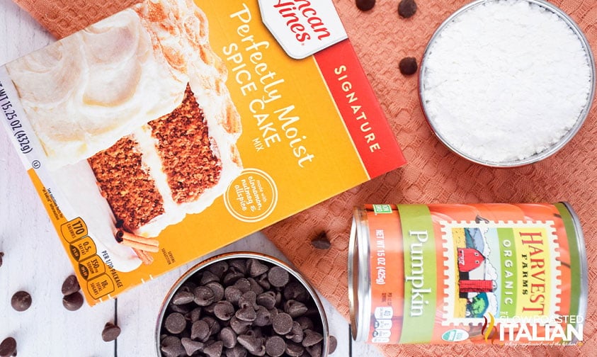 ingredients to chocolate chip pumpkin loaf