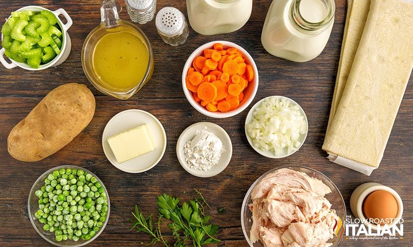 ingredients to make chicken pot pie like KFC