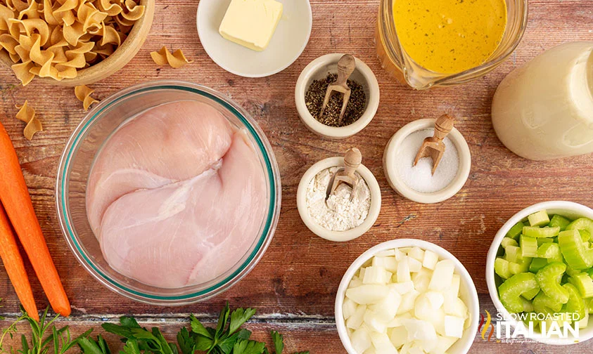 ingredients to make creamy chicken noodle soup in crock pot