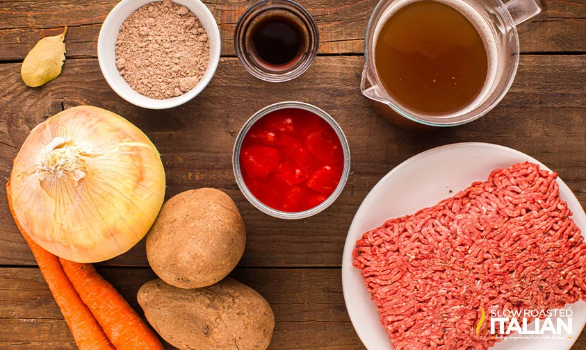 ingredients to make ground beef stew recipe